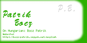 patrik bocz business card